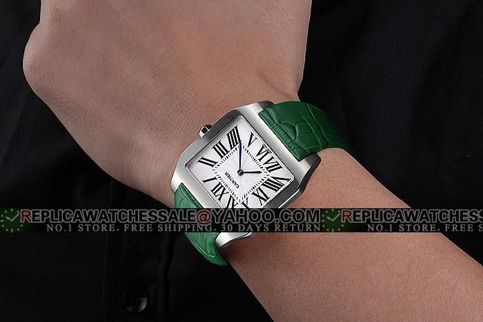 cartier santos with leather strap