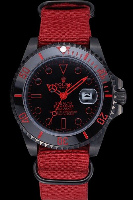 rolex black and red watch