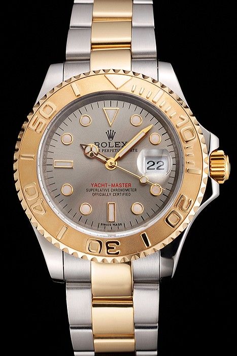 yacht master two tone rose gold