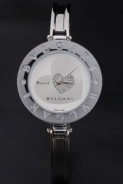 Bvlgari B.zero1 BZ30BHSL White Dial With Silver & Diamonds Heart