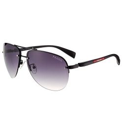 Prada Nice Price Popular Semi-Rim Sunglasses SUGP014 Sleek Black Frame
