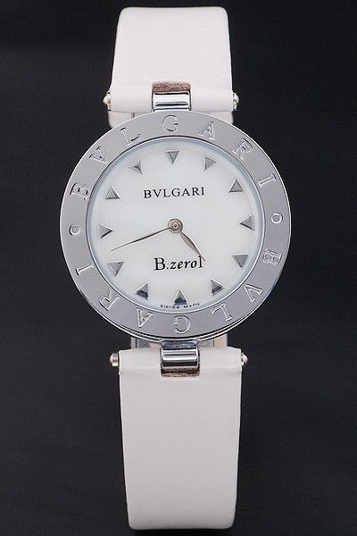 bvlgari watch white leather